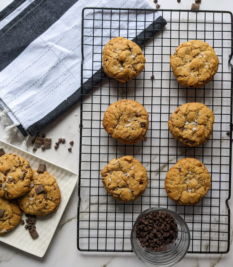 overhead gluten free chocolate chip cookies 