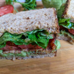 BLT with avocado and red pepper mayo