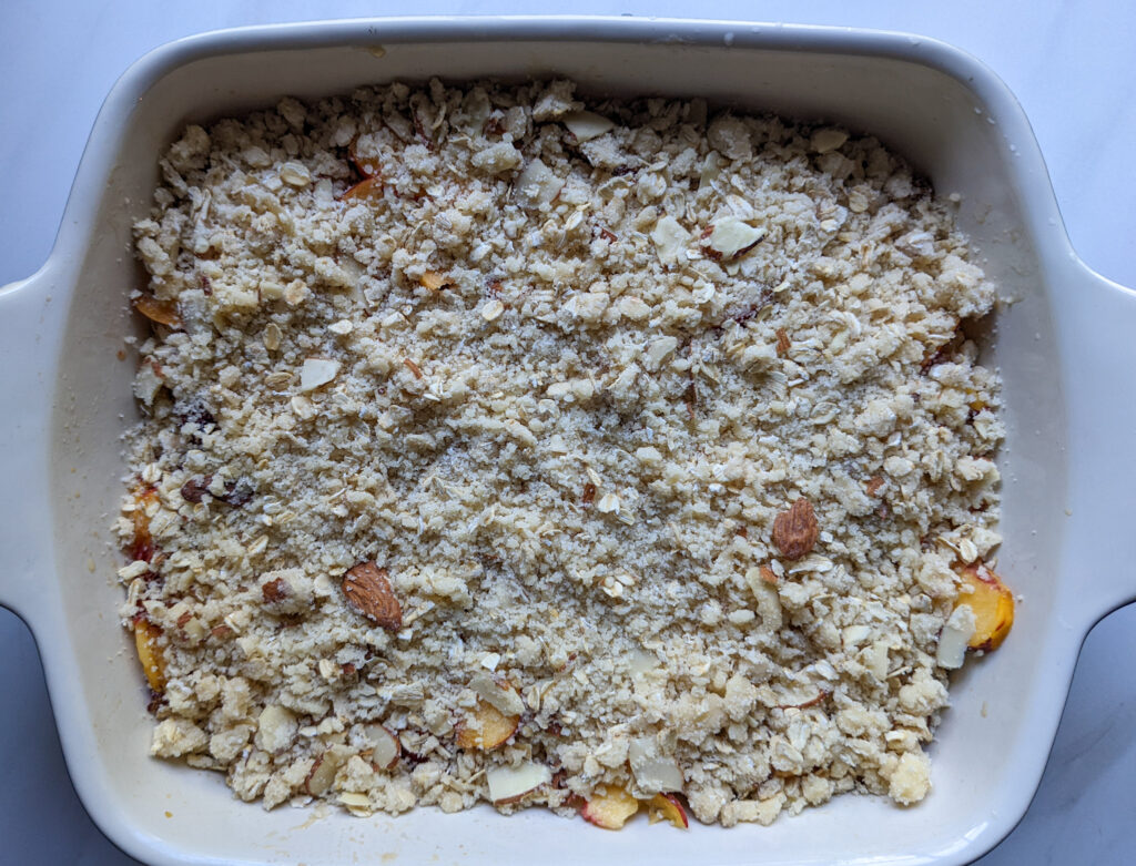 uncooked nectarine almond crisp