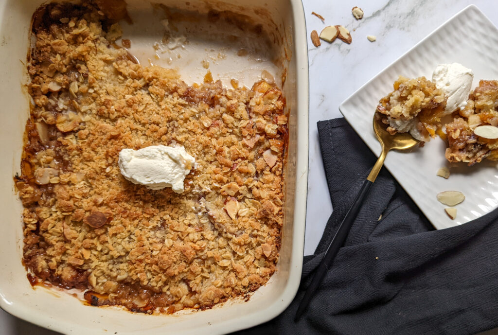 nectarine and almond crisp