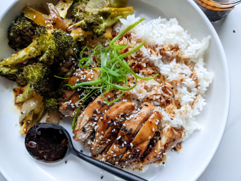 chicken teriyaki with broccoli  