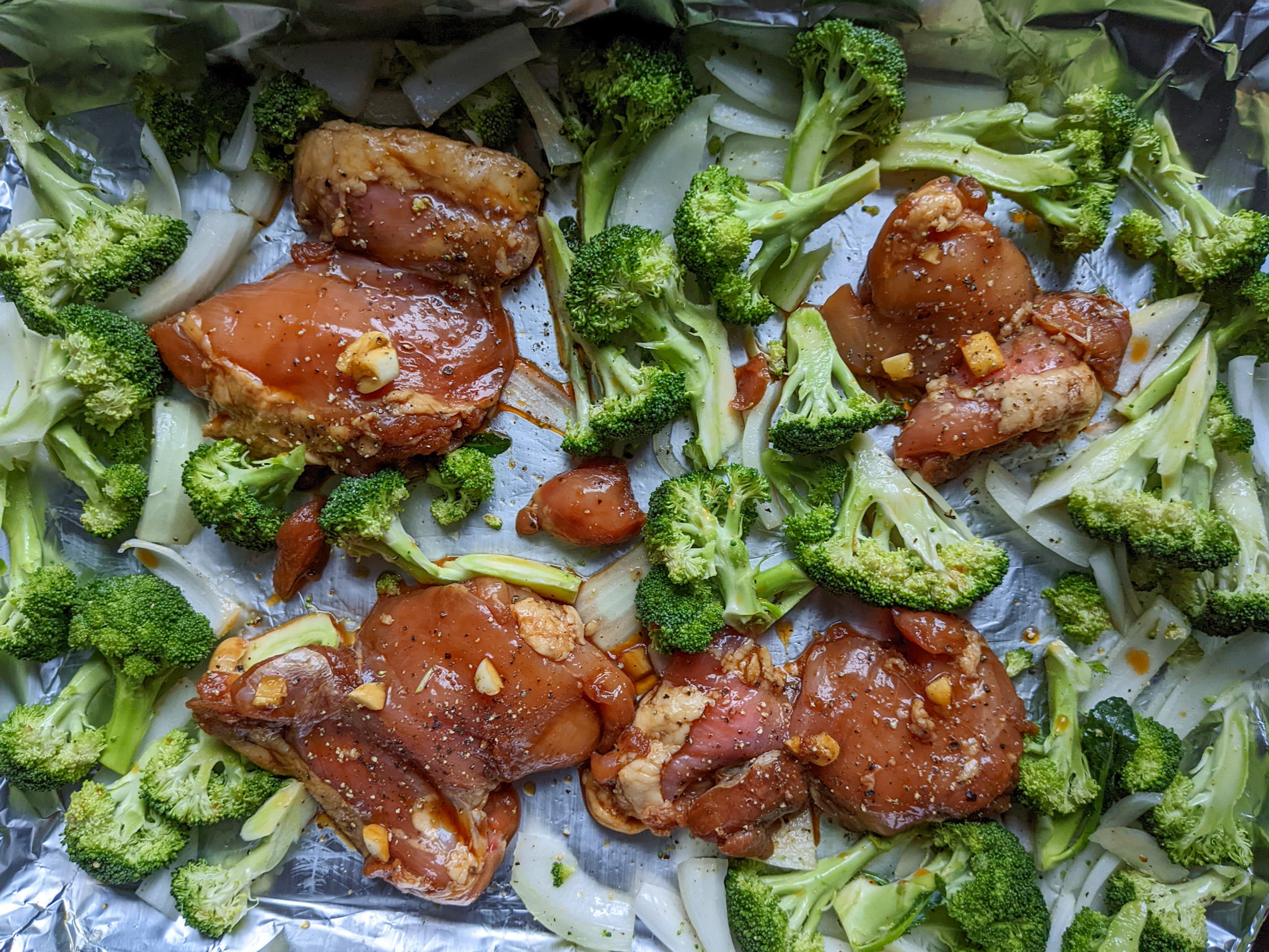 sheet pan chicken and broccoli 