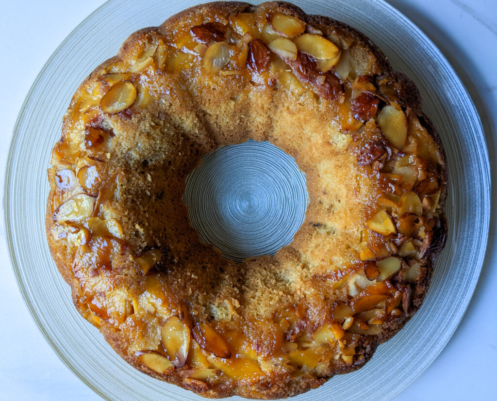 GF peach and almond cake 