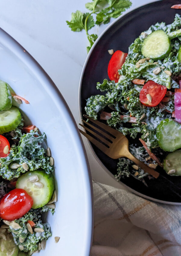 Kale Salad with Homemade Ranch Dressing