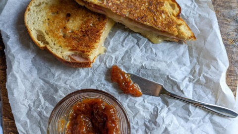 fig jam ham and cheddar grilled cheese