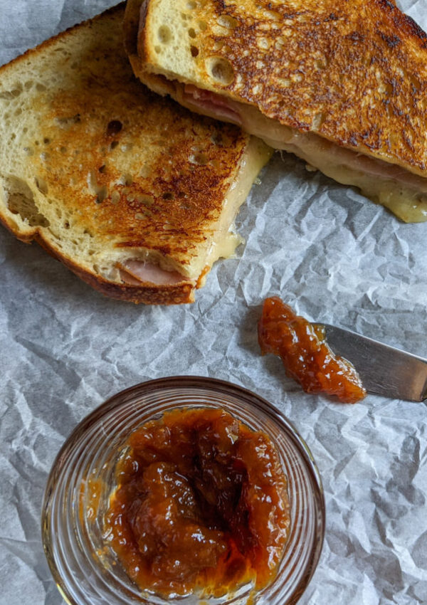 fig jam ham and cheddar grilled cheese