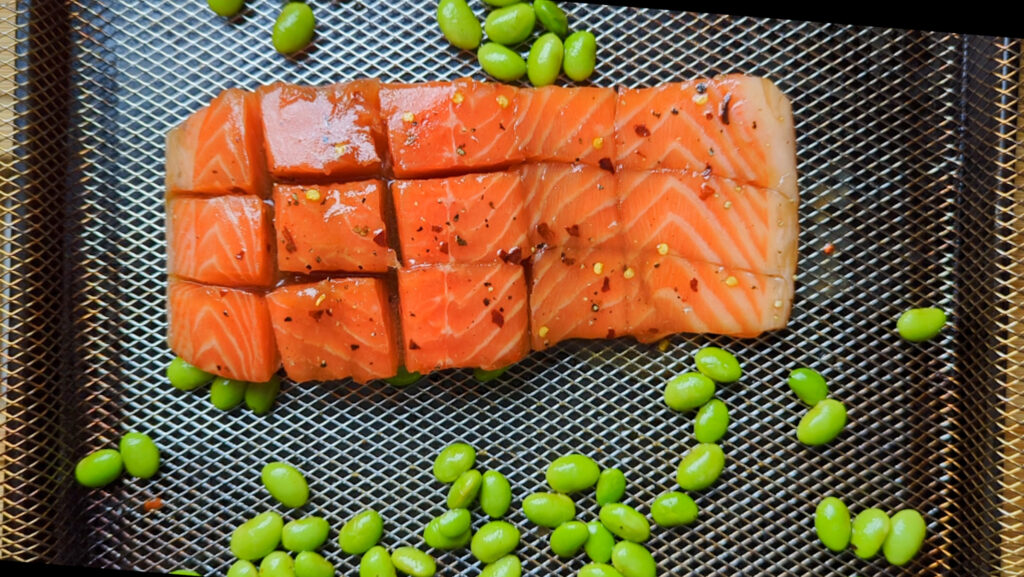 Salmon and edamame 