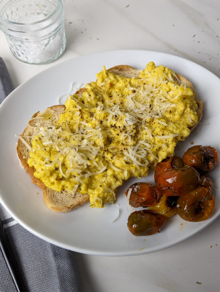 Cacio E Pepe Soft Scrambled Eggs - Unapologetic Eats