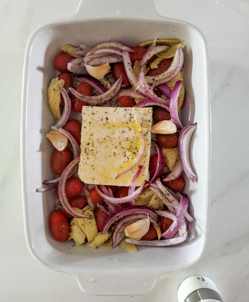 Prebaked Feta and veggies 