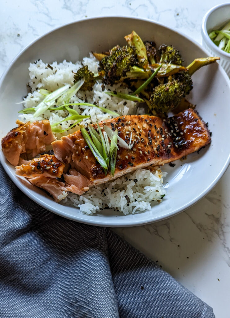 Hoisin Glazed Salmon with Roasted Broccoli - Unapologetic Eats