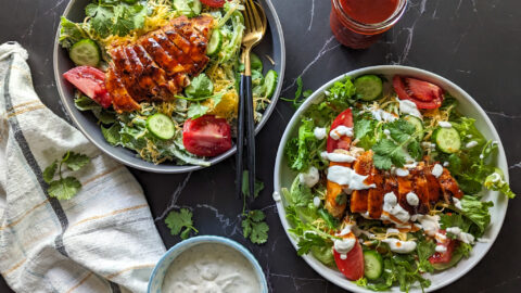 bbq chicken salad with homemade ranch