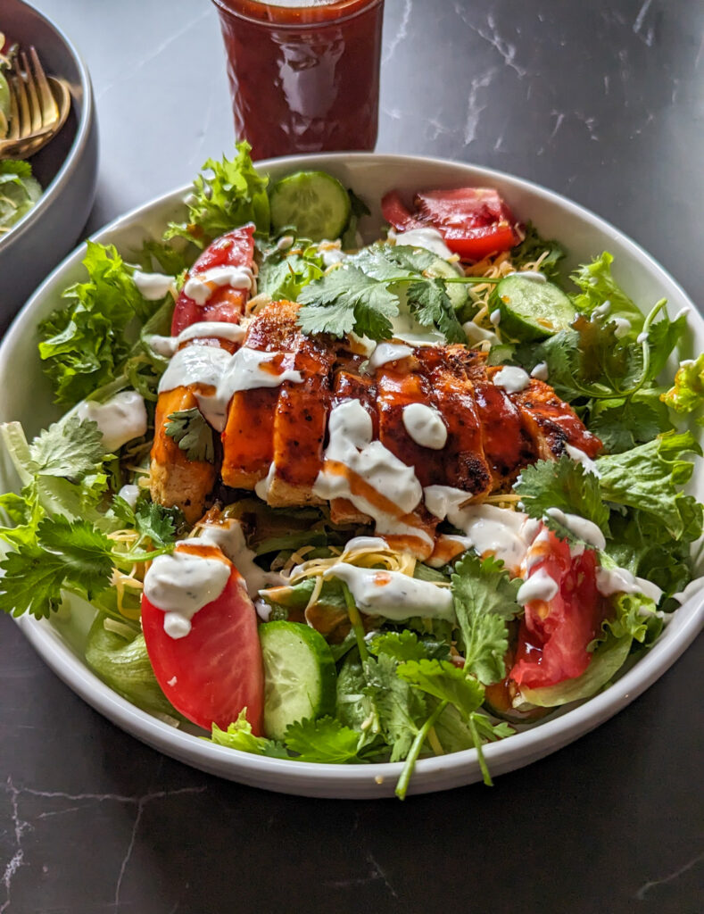 BBQ chicken Salad with Homemade Ranch Dressing