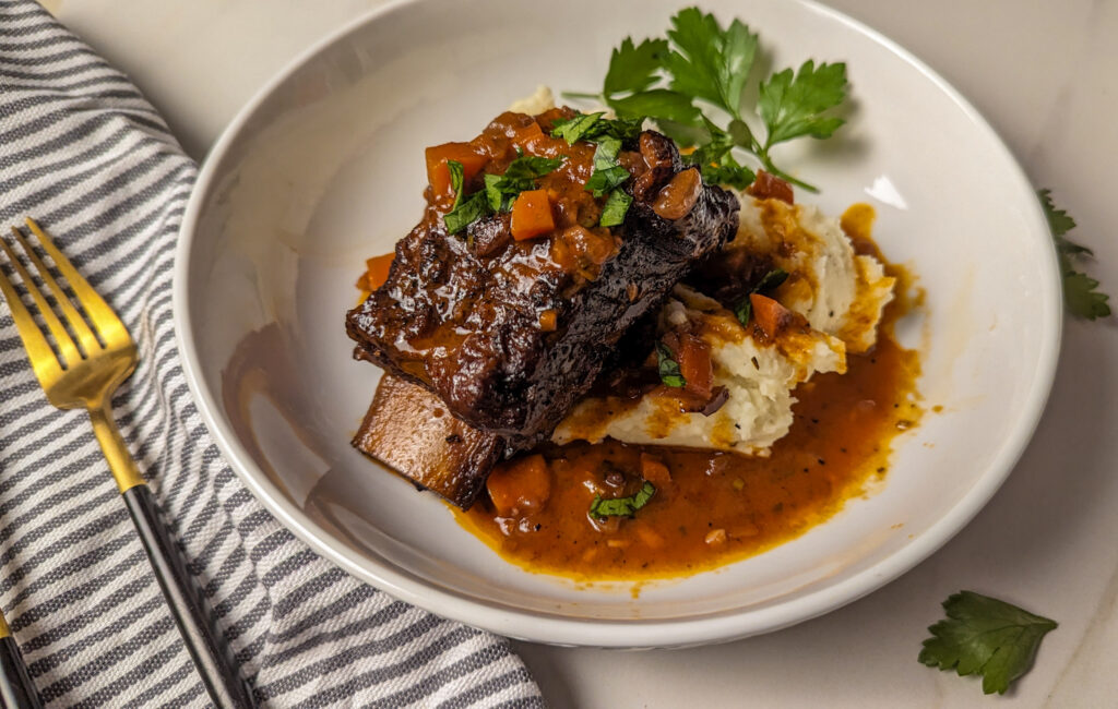 Red wine braised short ribs 