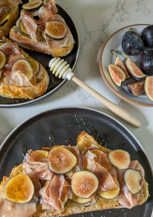 Prosciutto Cheddar and Fig Toast