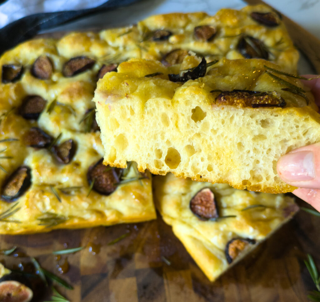 Fig and Rosemary Foccacia with Honey