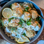 Chicken Feta Meatballs with Homemade Tzatziki sauce