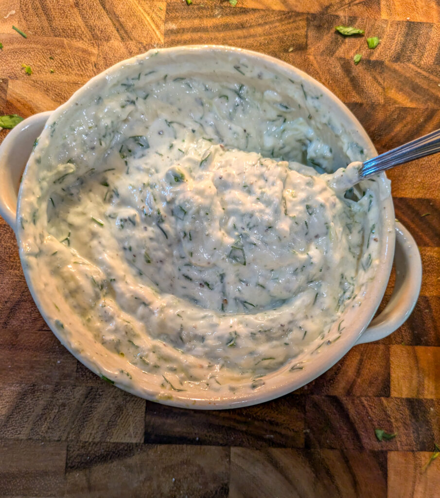 Feta Chicken Meatballs with Homemade tzatziki 