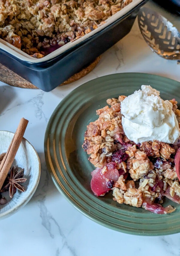 Apple and Blackberry Walnut Crisp