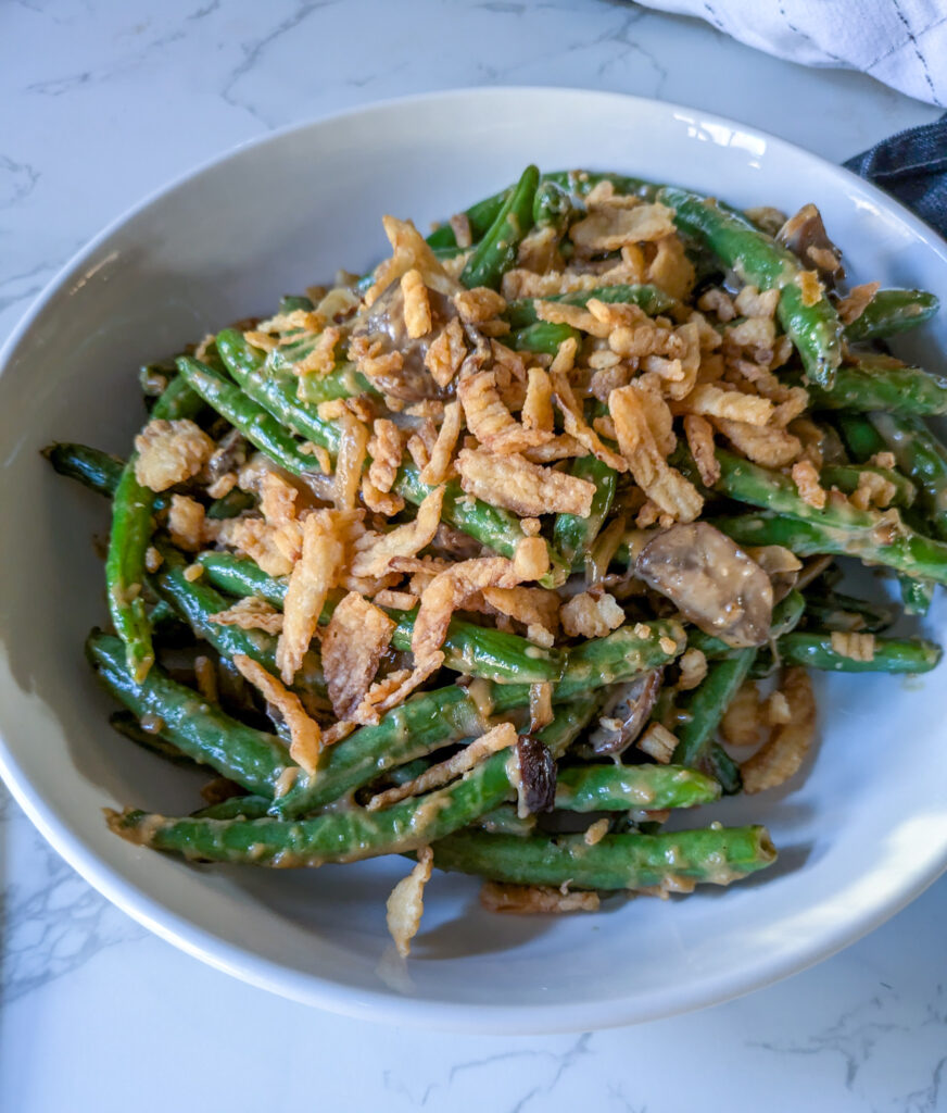 Miso and garlic green beans