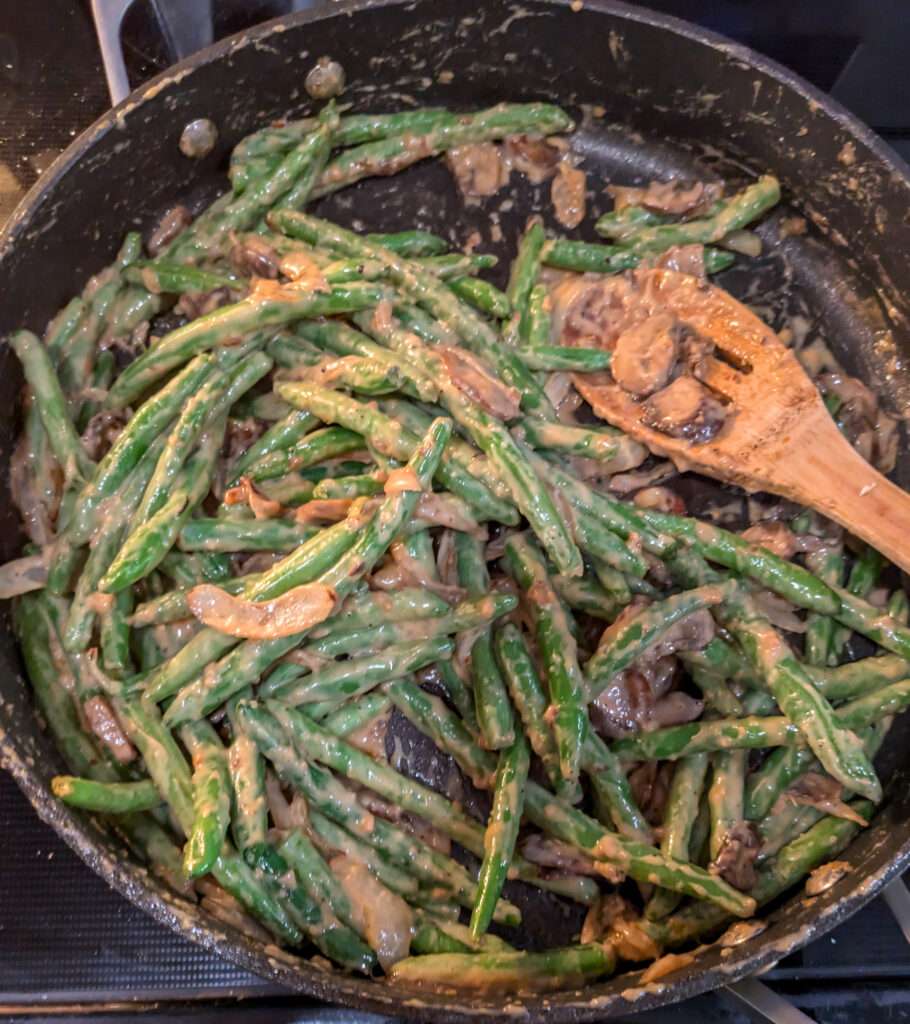 Miso and garlic green beans