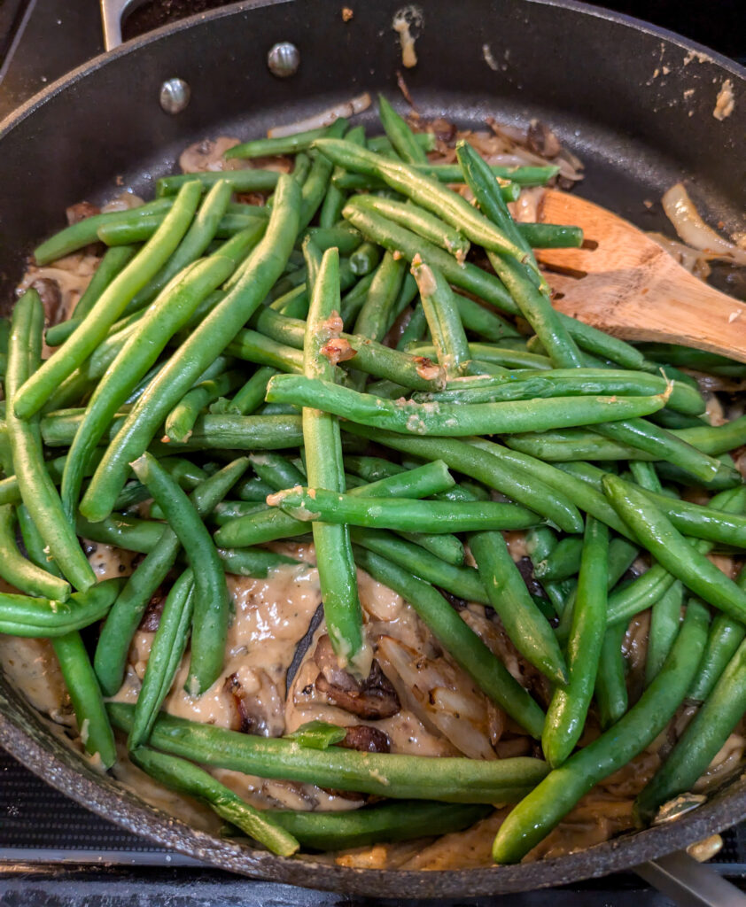 Miso and garlic green beans