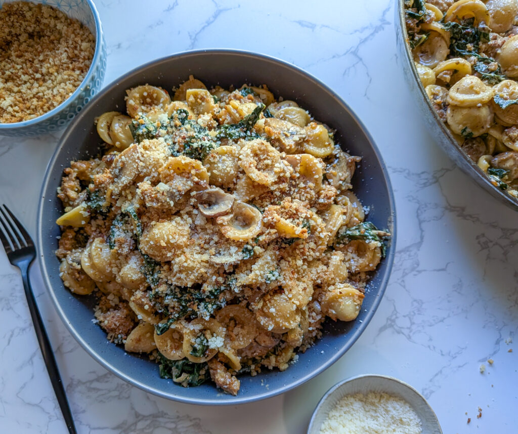Spicy Sausage and Kale Orecchiette
