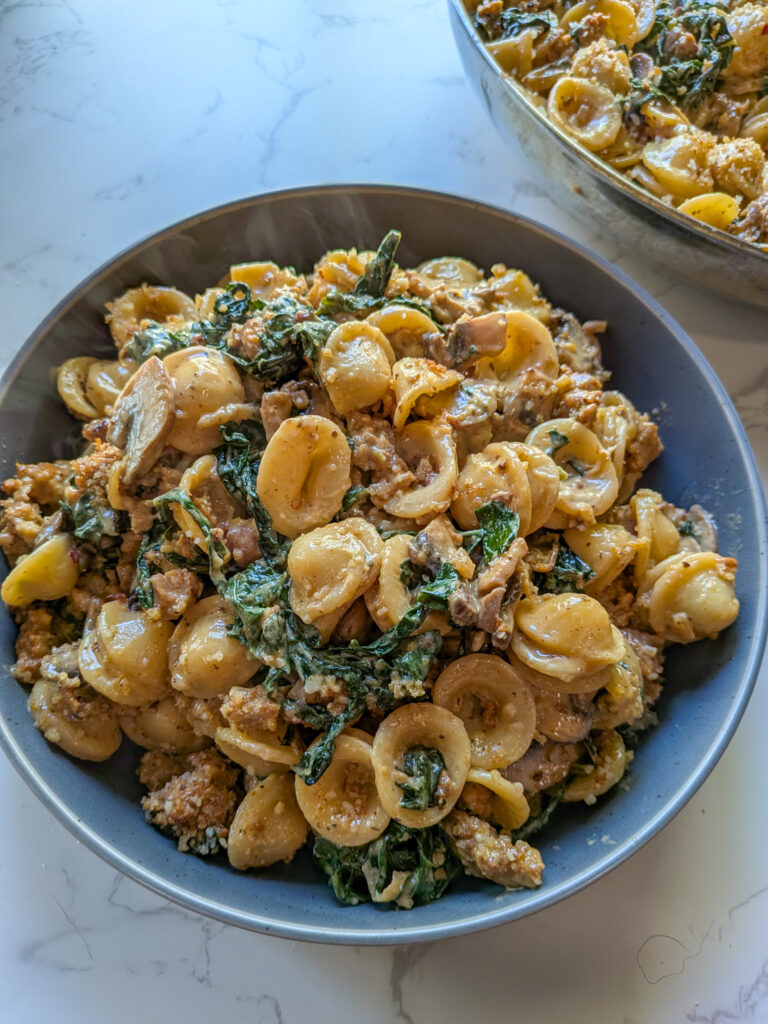 Spicy Sausage and Kale Orecchiette